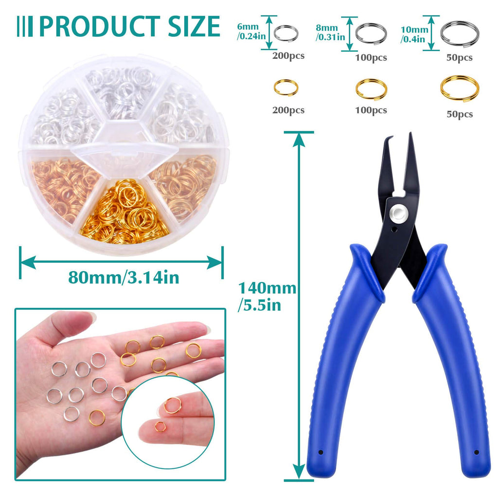 Caffox Split Rings for Jewelry Making, neatly organized in a round container. Specially curated by Curat Cart for premium crafting needs.