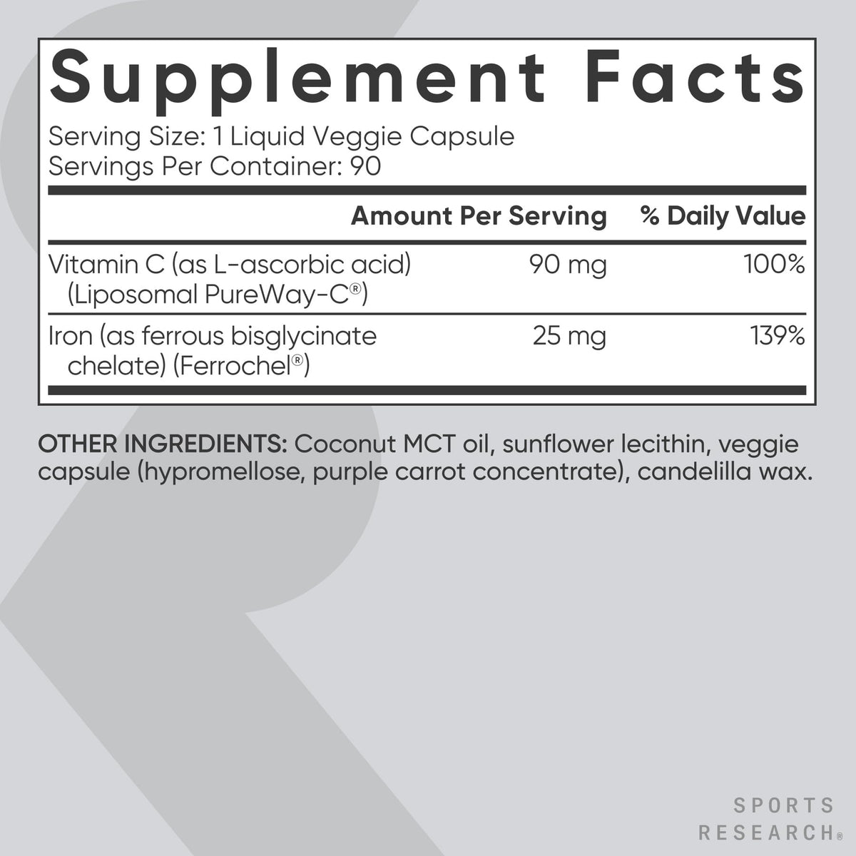 Discover Sports Research Iron Biglycinate in veggie capsules, perfect for daily use. Available at Curat Cart.