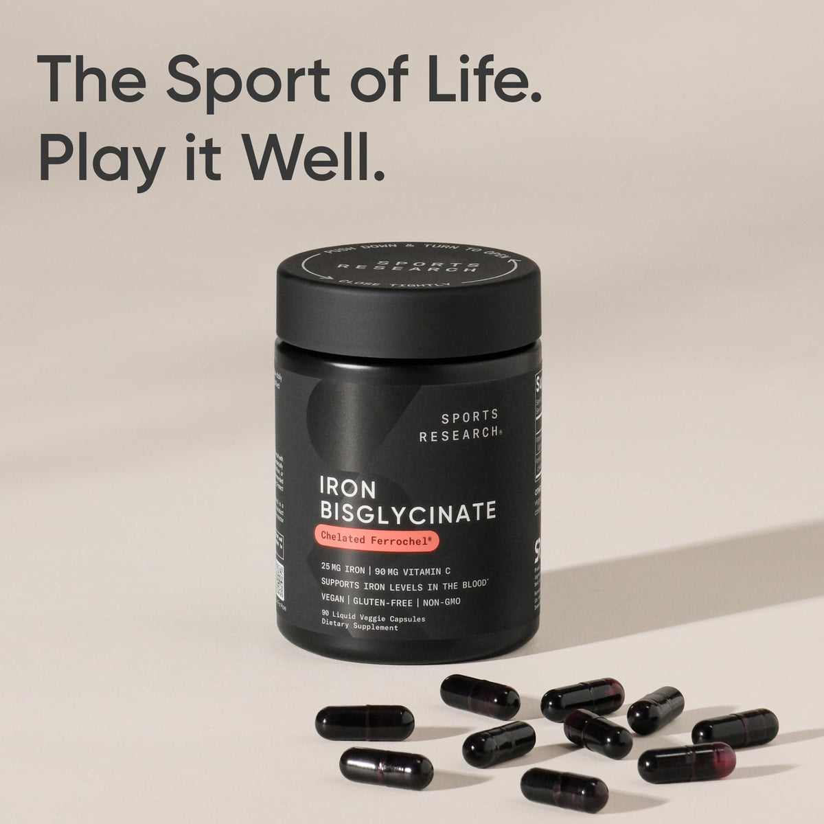 Sports Research Iron Bisglycinate supports iron levels in the blood. 100% Authentic, available at Curat Cart in India.