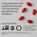 Pure Saffron capsules offer 30 mg per serving. Exclusively curated by Curat Cart for premium wellness in India.