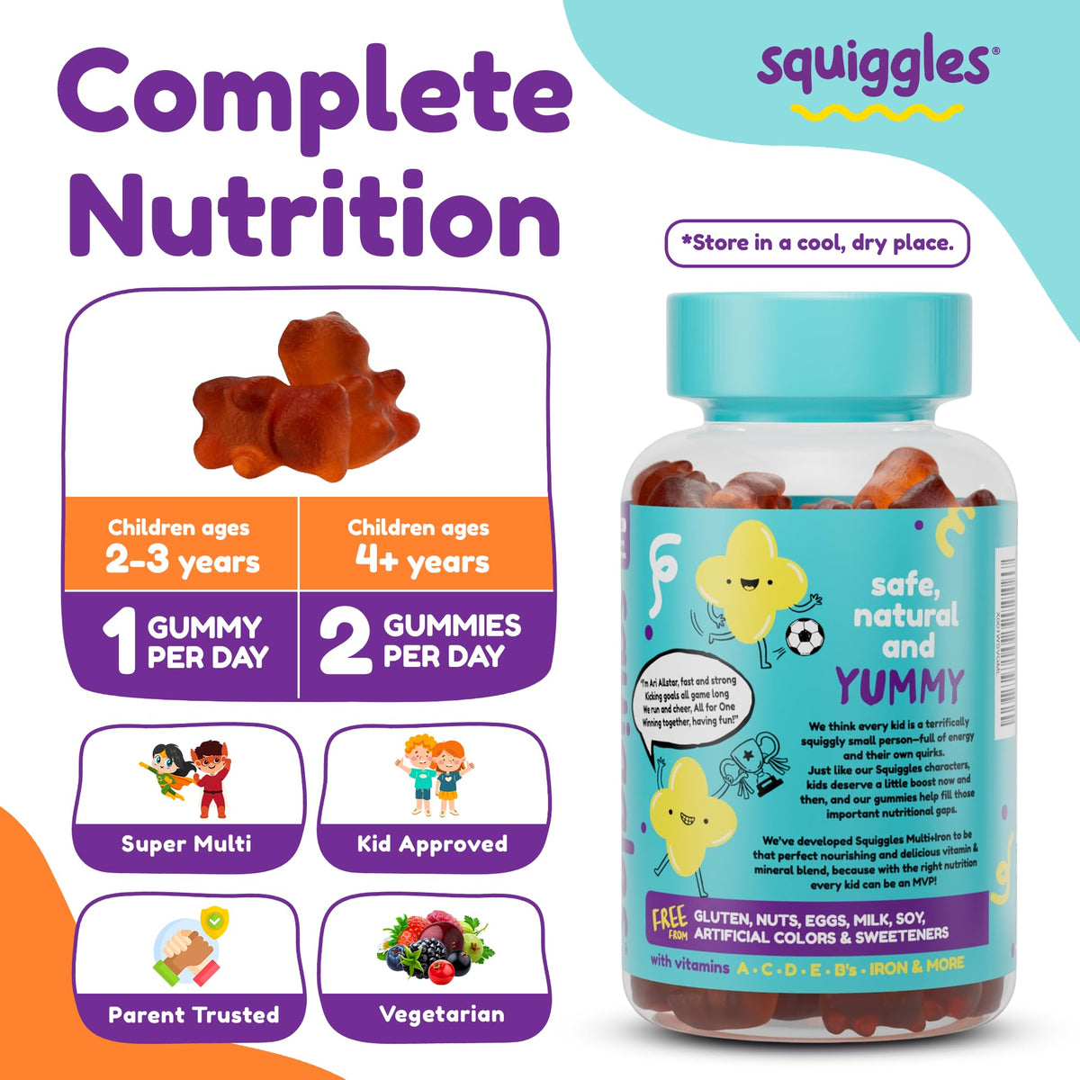 Squiggles Kids Multivitamin Gummies offer complete nutrition, specially curated by Curat Cart for healthy growth. Packed with essential vitamins.