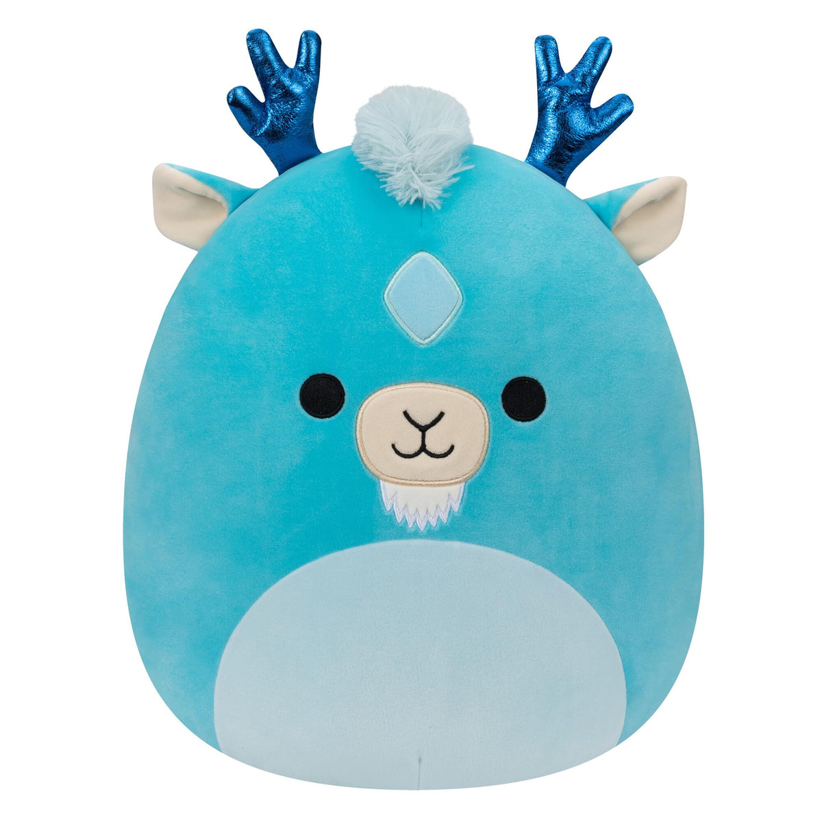 Soft 12" blue Squishmallows plush with antlers. Perfect for cuddles! Order online now for quick delivery.