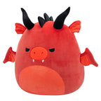 Adorable 20-inch Squishmallows Salami Re plush with red color and cute horned design. Available for order online today!