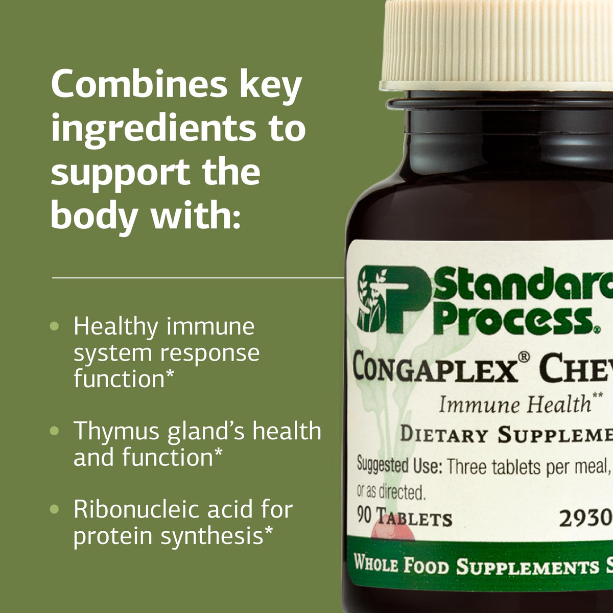 Discover Standard Process Congaplex Chewable, specially curated by Curat Cart for immune support and protein synthesis.