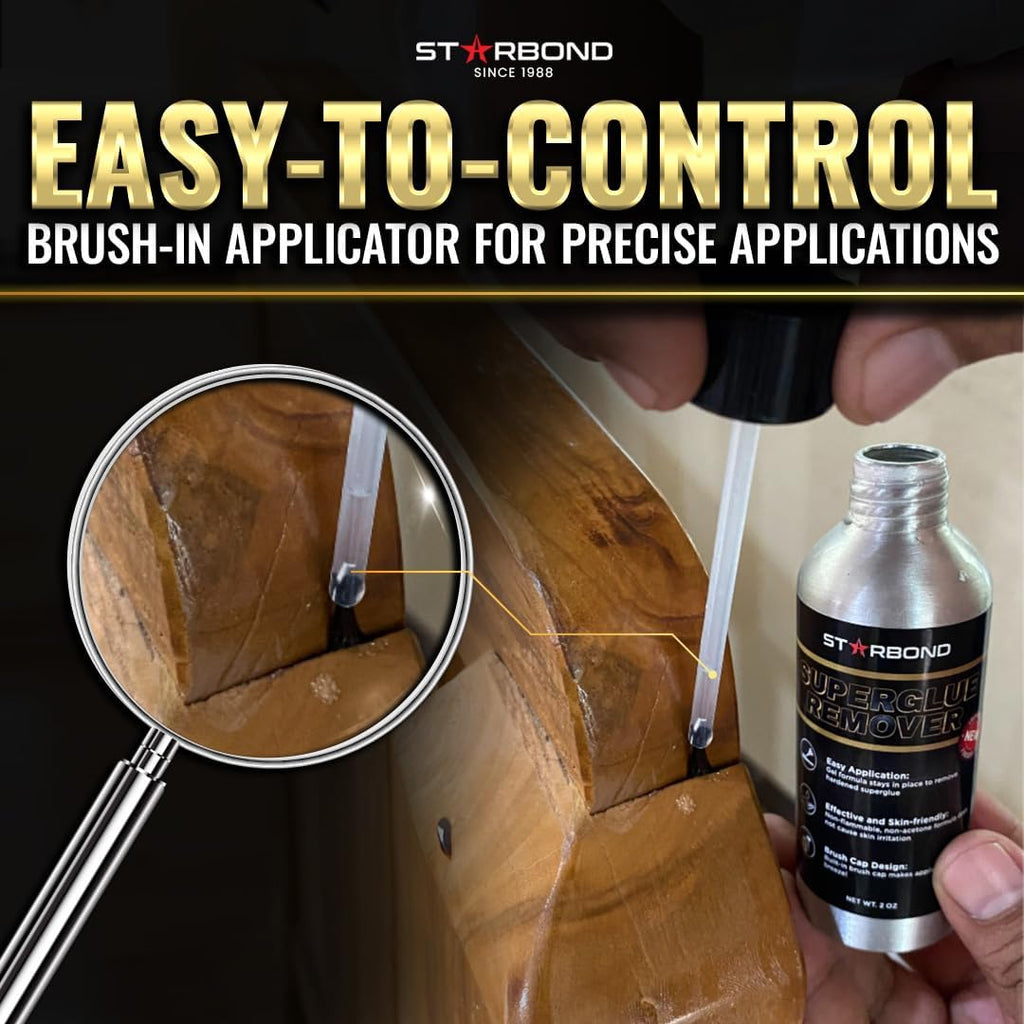 Starbond Super Glue Remover features a brush-in applicator for precise applications. 100% Authentic and available at Curat Cart in India.