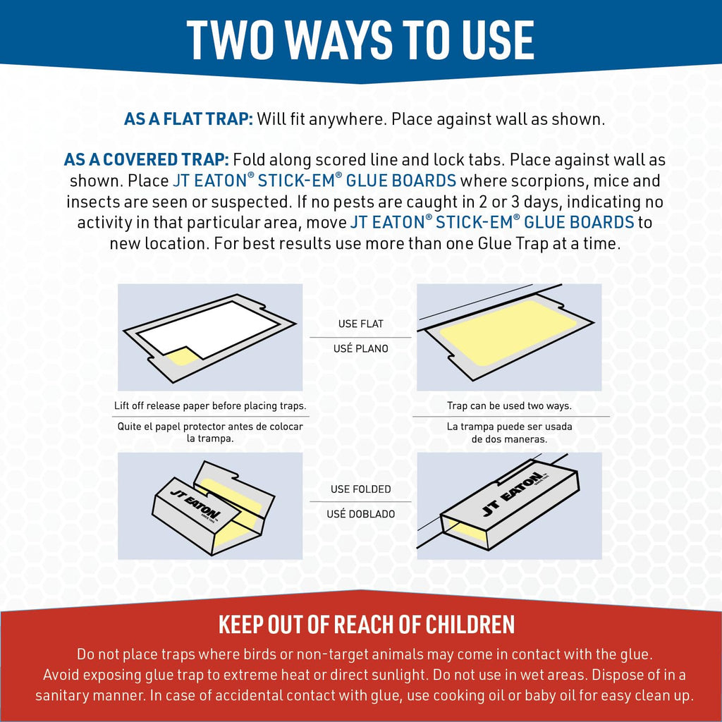 Detailed instructions on using the Mouse & Insect Glue Trap for effective pest control, featuring high-quality packaging from Curat Cart.