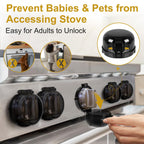 Universal Gas Stove Knob Covers ensure safety, preventing babies and pets from accessing the stove. 100% Authentic, available at Curat Cart.