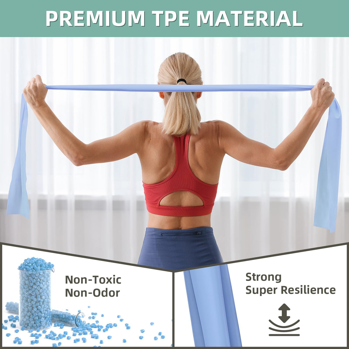 High-quality stretch bands for exercise, made from premium TPE material, available at Curat Cart for effective workouts.