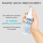 Studex Advanced 2-in-1 Piercing Aftercare Spray in hand. Rapid recovery in just 3 weeks. High purity formula.