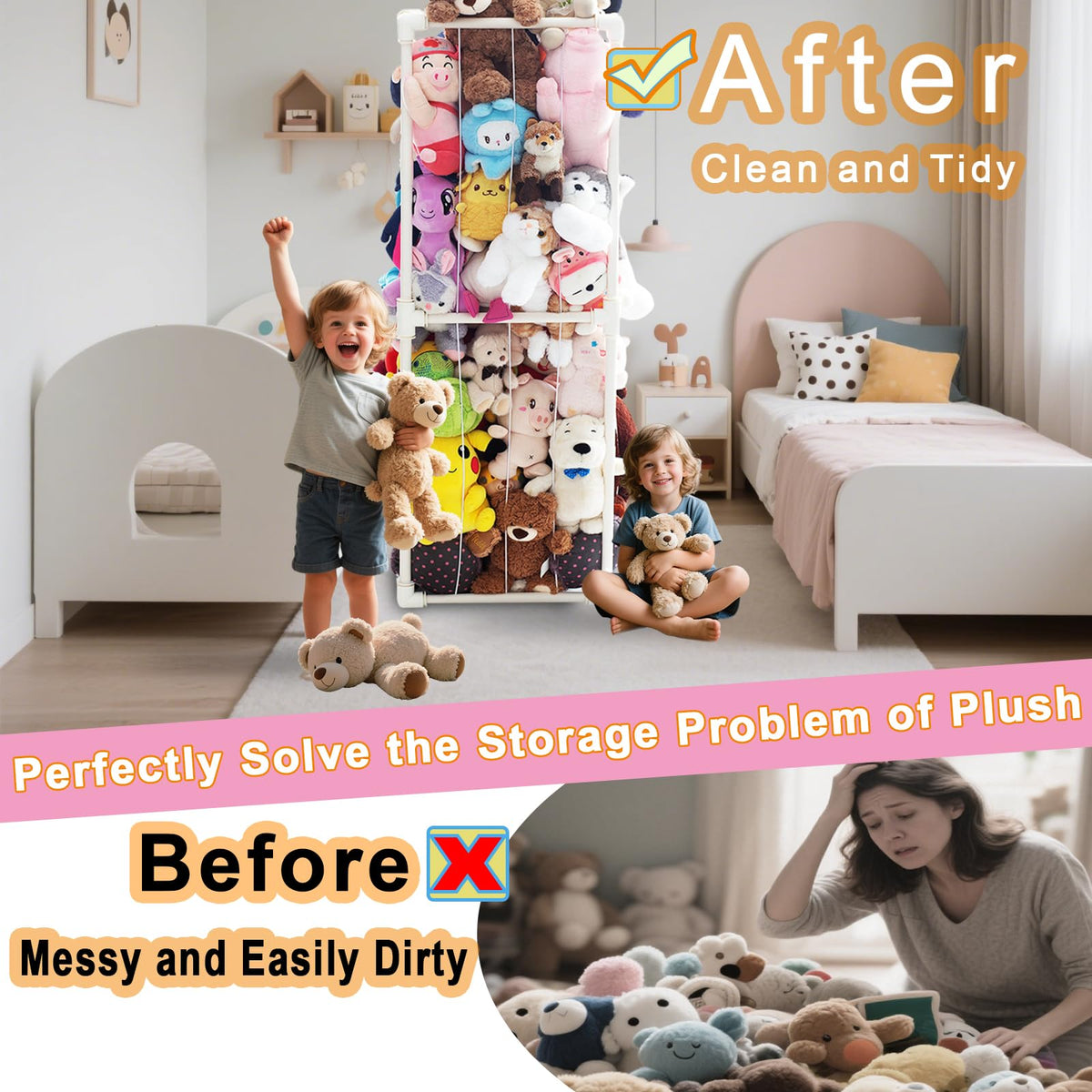 Transform your space with the Stuffed Animal Storage Organizer, specially curated by Curat Cart, keeping plush toys tidy and accessible.