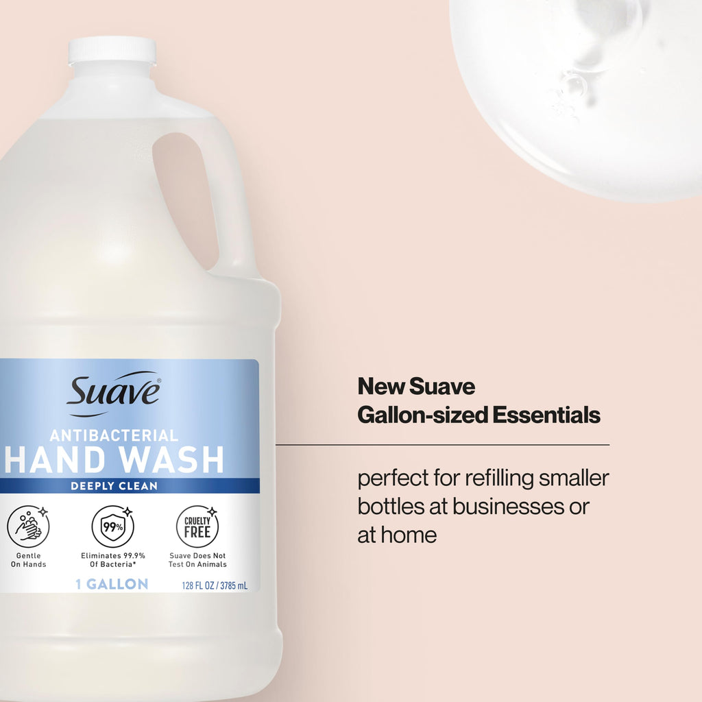 Suave Antibacterial Hand Wash Soap, 100% Authentic, ideal for refilling bottles. Available in India at Curat Cart.