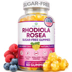 Discover premium imported Rhodiola Rosea Gummies, sugar-free and vegan, available at Curat Cart for a healthy boost.