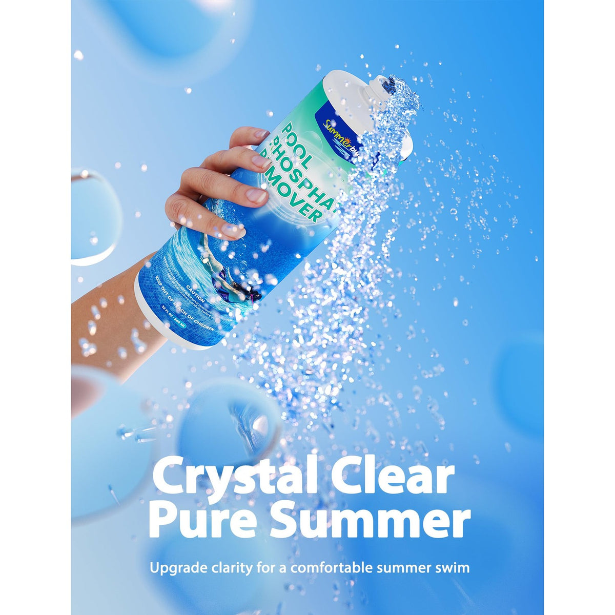 Summerbuddy Pool Phosphate Remover in high-quality packaging, designed for clear summer swimming. Available at Curat Cart.