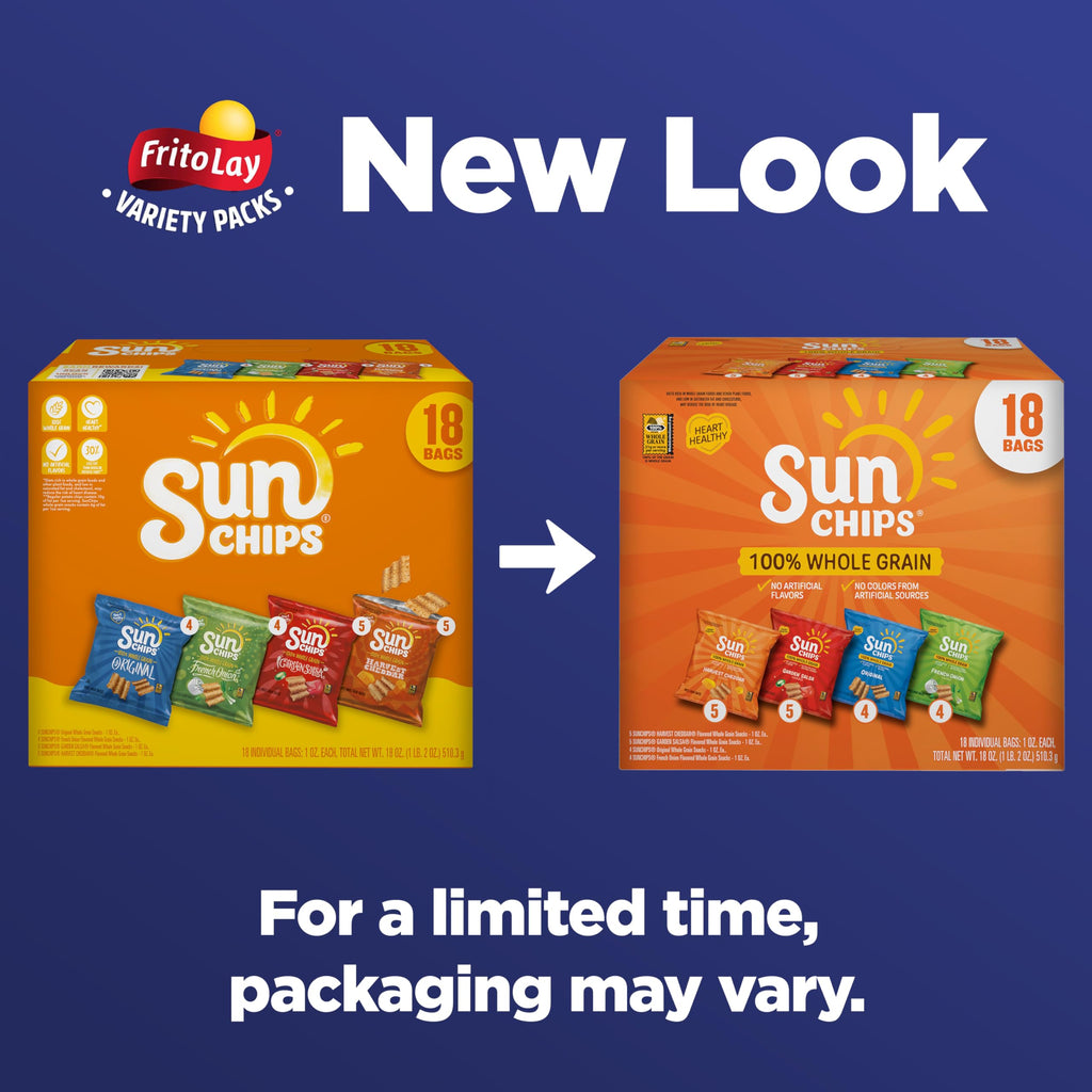 Discover the exclusive Sunchips Mix Variety Pack, specially curated by Curat Cart, featuring wholesome flavors. Limited packaging may vary.