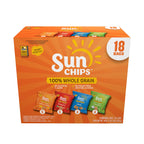 Discover the premium imported Sunchips Mix Variety Pack with 18 bags of 100% whole grain snacks, available at Curat Cart.