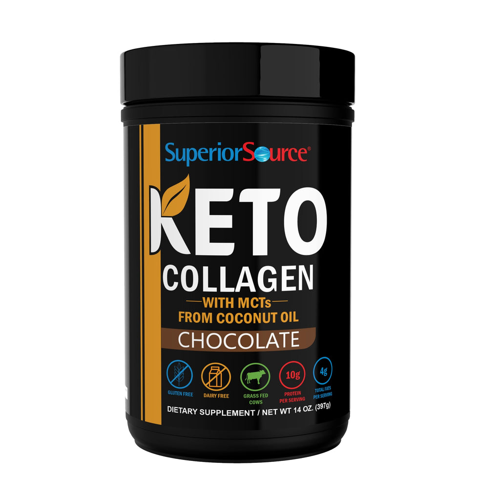 Discover Superior Source Keto Collagen Protein in rich chocolate flavor, a premium import available at Curat Cart for health enthusiasts.