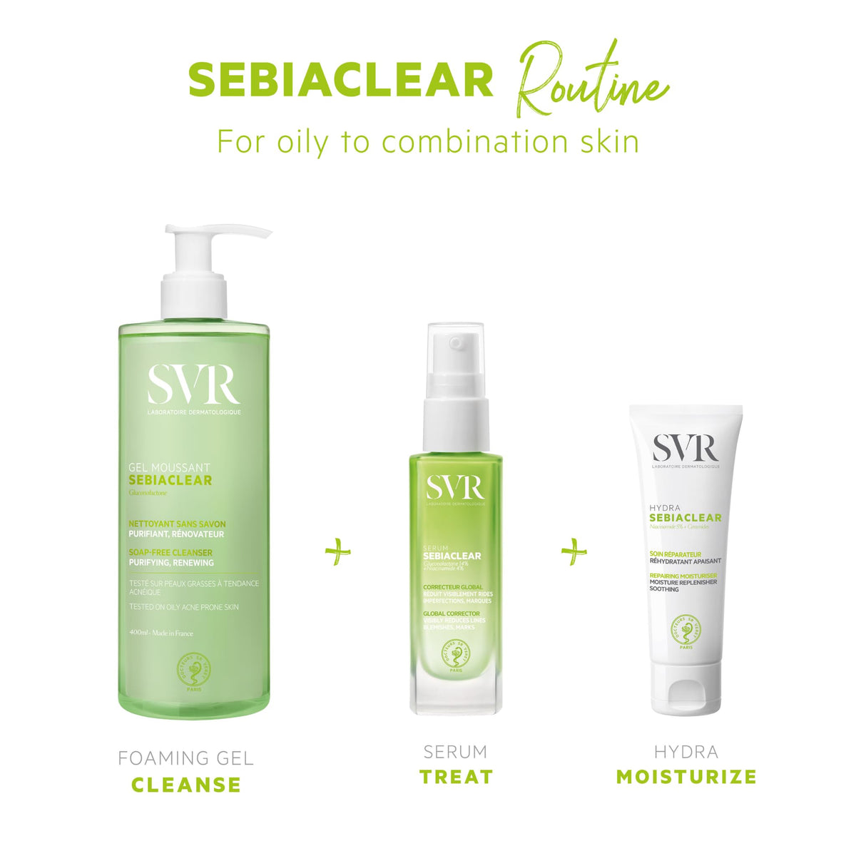 SVR Sebiaclear Foaming Gel, a premium imported cleanser for oily to combination skin, available at Curat Cart.