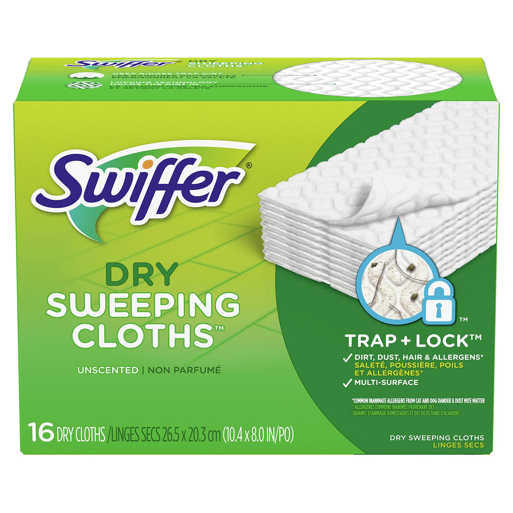 Premium imported Swiffer Dry Sweeping Refills, perfect for trapping dirt and allergens. Available at Curat Cart.