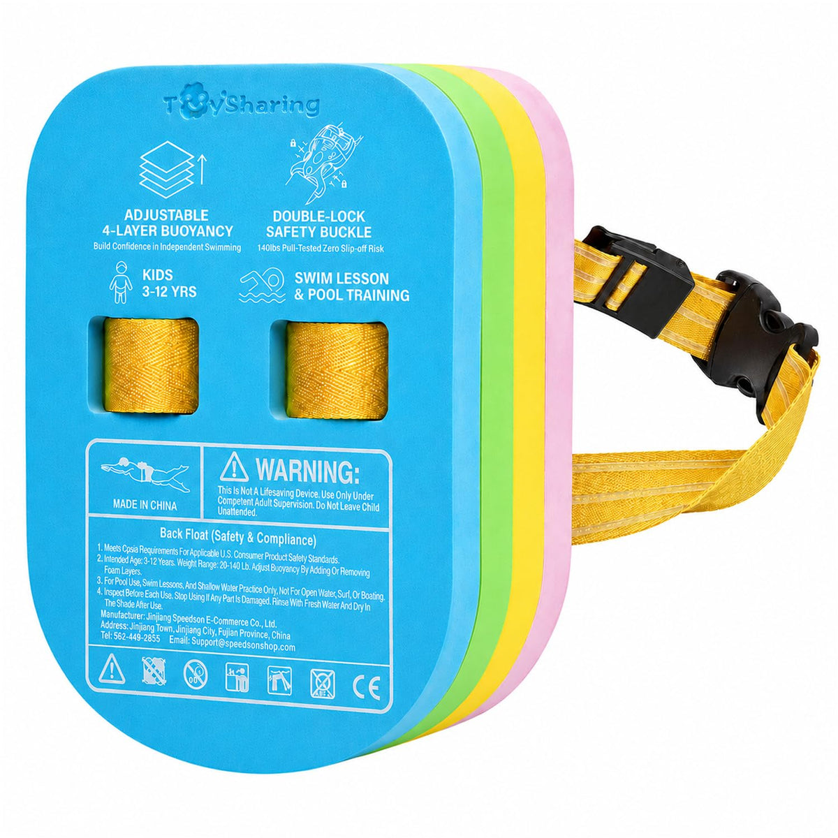 Discover premium imported Kids Swim Float Safety Learning with adjustable buoyancy, perfect for swim lessons and pool training at Curat Cart.