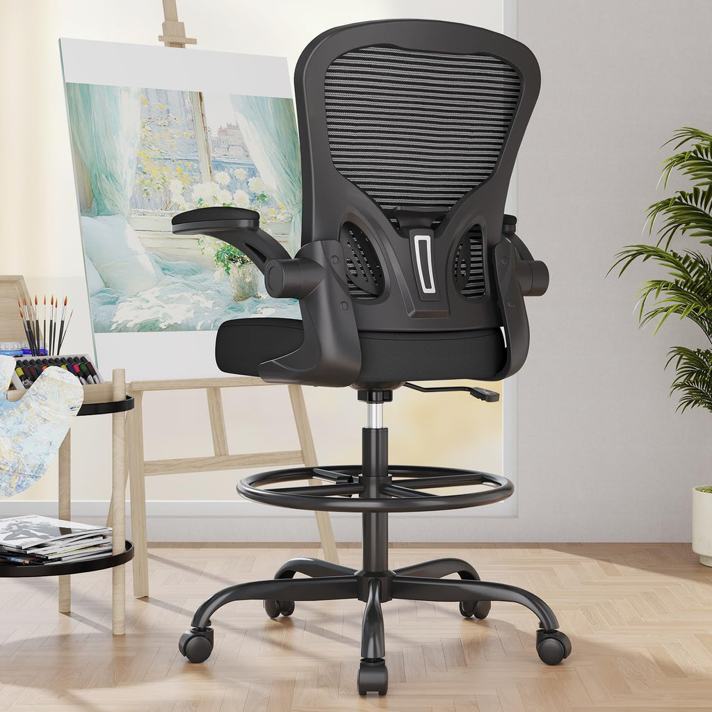 Synorla Ergonomic Drafting Chair offers comfort and style with adjustable features. 100% Authentic, available now at Curat Cart.