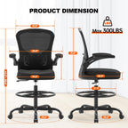Ergonomic Drafting Chair from Synorla showcases durable design with official packaging. Available at Curat Cart for ultimate comfort.