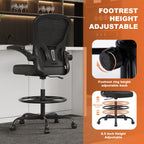 Synorla Ergonomic Drafting Chair features an adjustable footrest and height, ensuring comfort. 100% Authentic, available at Curat Cart.