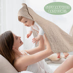 Soft hooded muslin baby towel by Synrroe, perfect for bath time. 100% Authentic and available in India at Curat Cart.