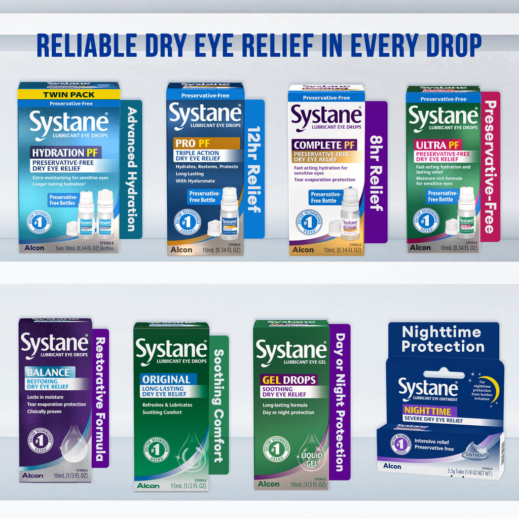 Discover premium imported Systane Hydration Eye Drops, offering reliable dry eye relief. Available at Curat Cart.