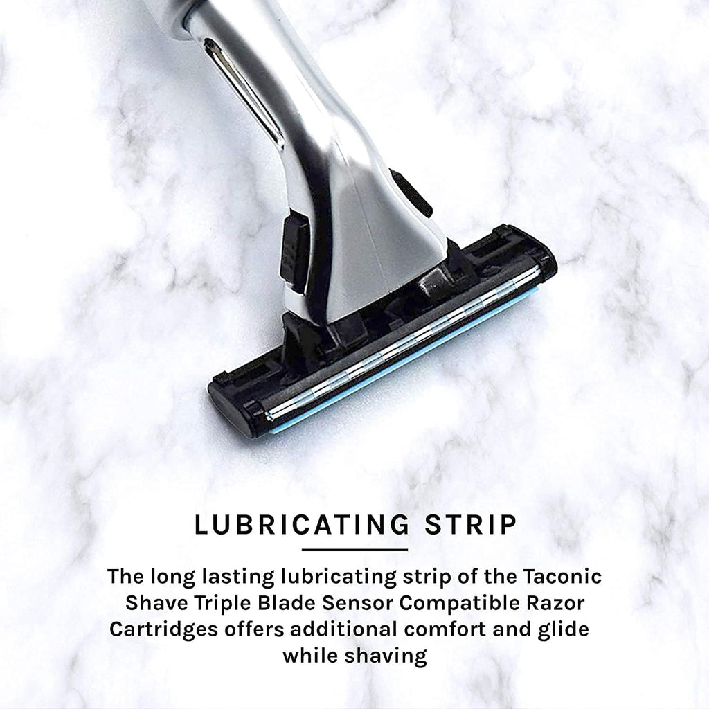 Experience smooth shaving with the Taconic Heavyweight Triple Blade Razor, perfect for daily use. Available at Curat Cart.