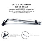 Taconic Heavyweight Triple Blade Razor ensures a close shave. 100% Authentic and available at Curat Cart in India.
