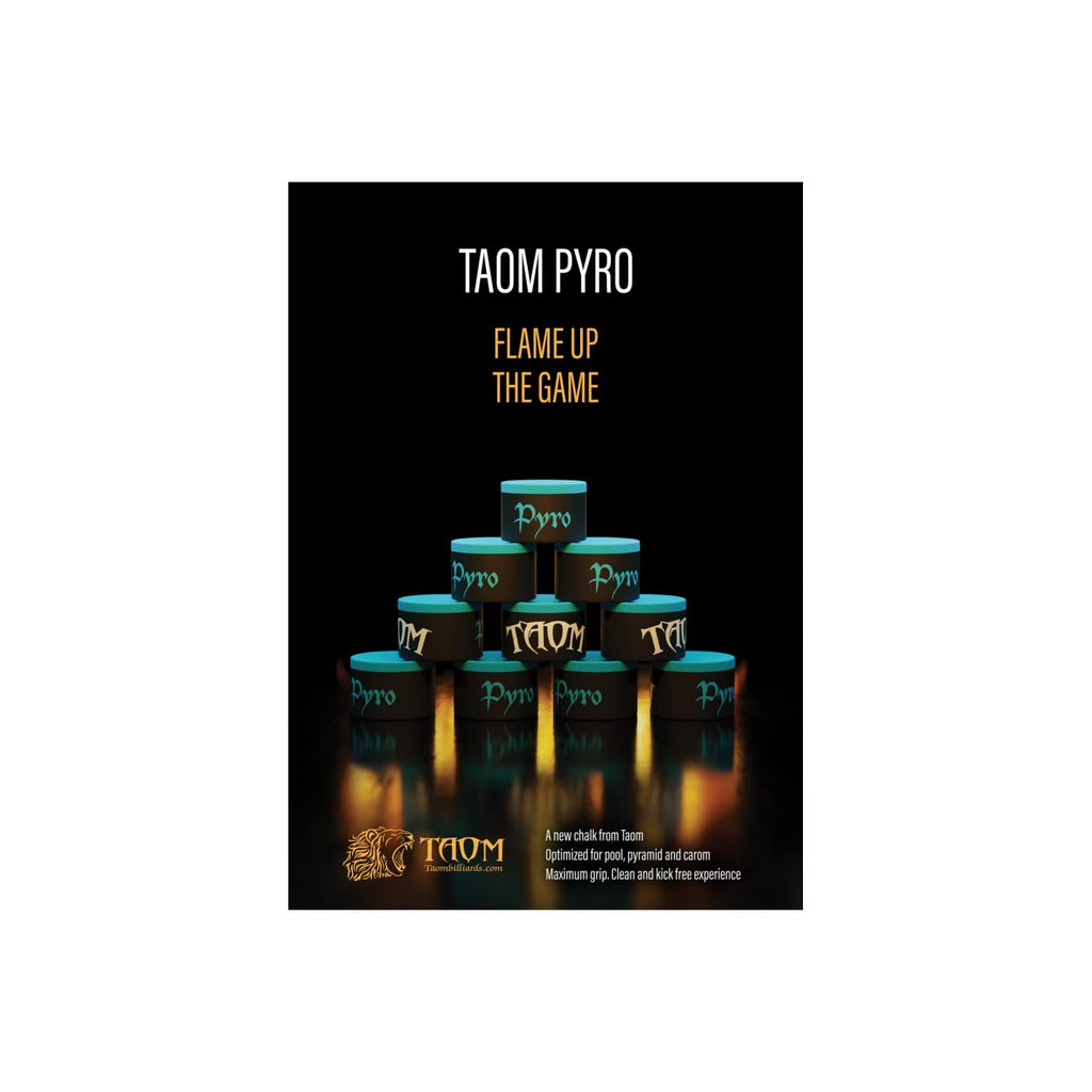 Discover the premium imported Taom Pyro billiard chalk, designed for optimal grip and performance. Available at Curat Cart.