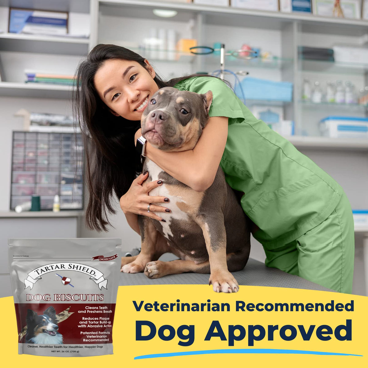 Tartar Shield Dental Dog Biscuits, specially curated by Curat Cart, promote dental health and are veterinarian recommended. Perfect for your pet.