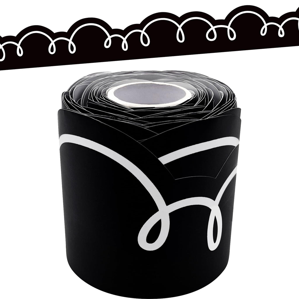 Premium imported Teacher Created Resources Border Trim in elegant black with white design, available at Curat Cart.