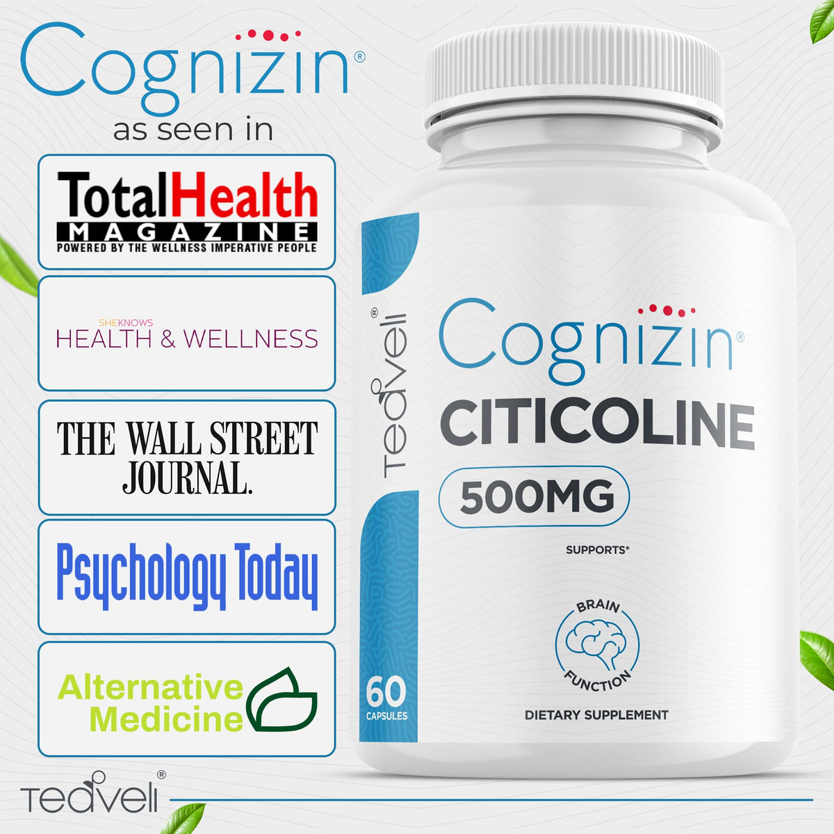 Cognizin Citicoline Capsules from Teaveli enhance brain function. Perfect for daily use, available at Curat Cart.
