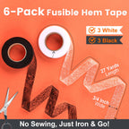TEAWOO Hemming Tape with 6-pack, 100% Authentic, available in India at Curat Cart. No sewing needed, just iron and go.