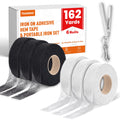 TEAWOO Hemming Tape with Iron, a premium import featuring 6 rolls in black and white for easy, portable use. Available at Curat Cart.