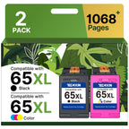 Premium imported TECKKIN Ink Cartridge Combo Pack, compatible with 65XL, delivers 1068+ pages. Available at Curat Cart.
