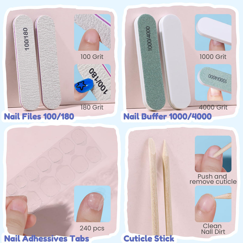High-quality nail files, buffers, and cuticle sticks in official packaging from Teenitor, available at Curat Cart for perfect nail care.
