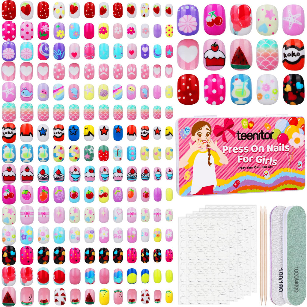 Explore Teenitor Press On Nails for Kids, a premium imported choice at Curat Cart, featuring vibrant designs for every occasion.