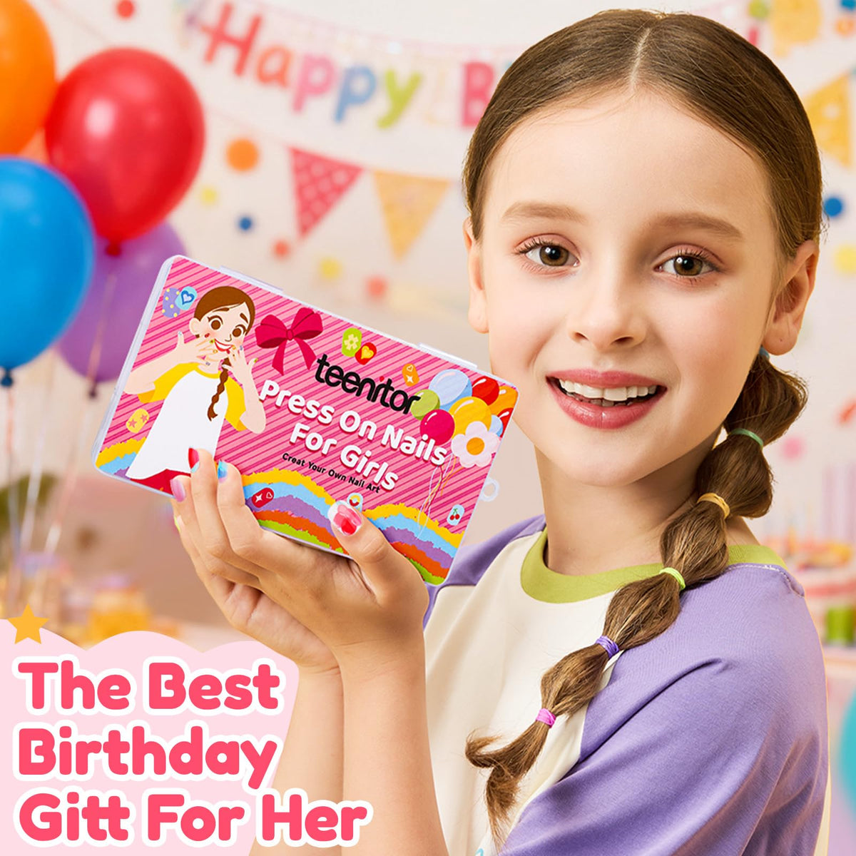 Teenitor Press On Nails for Kids, 100% Authentic and available in India at Curat Cart. Perfect for birthday celebrations.