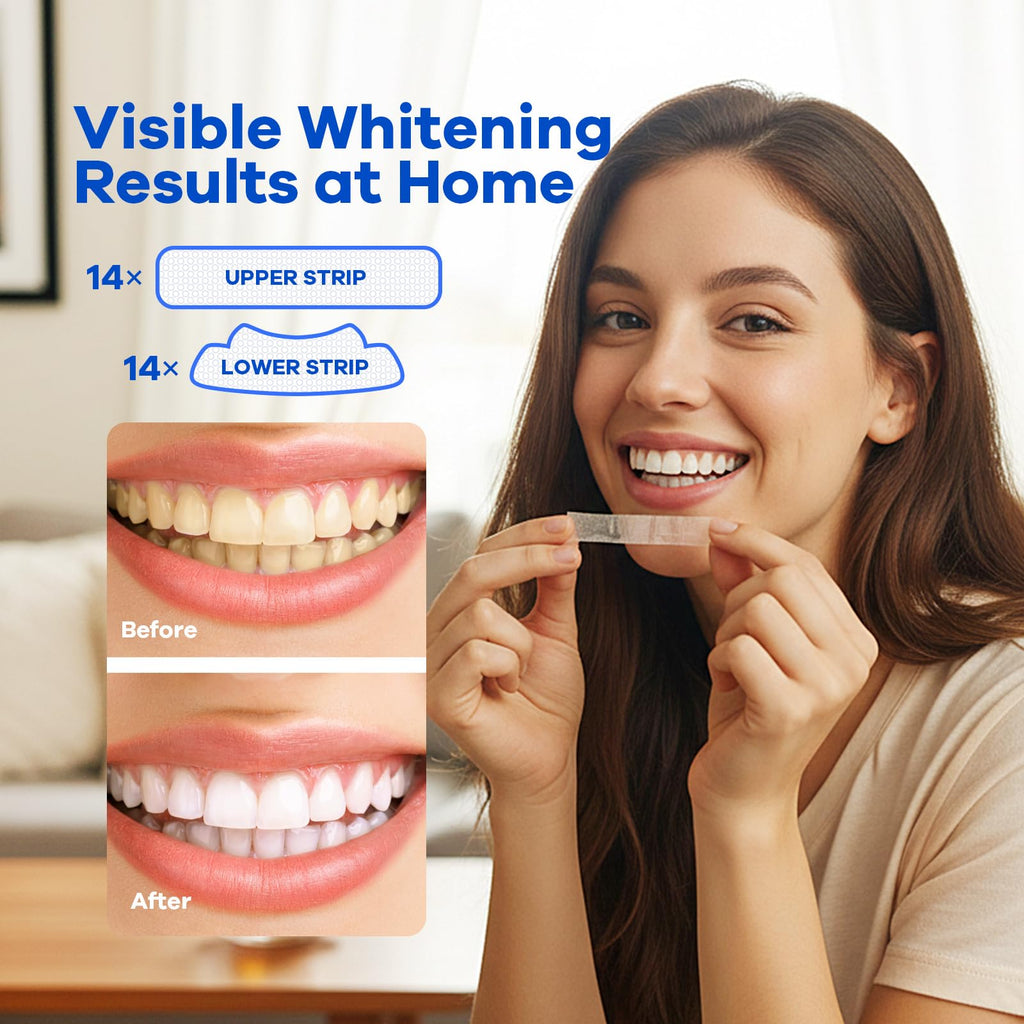 Achieve visible teeth whitening results at home with Curat Cart's effective strips. Perfect for your daily routine.