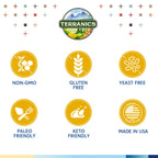 Terranics Probiotics 60 Billion CFU boasts premium imported quality, with non-GMO, gluten-free, and paleo-friendly certifications. Available at Curat Cart.