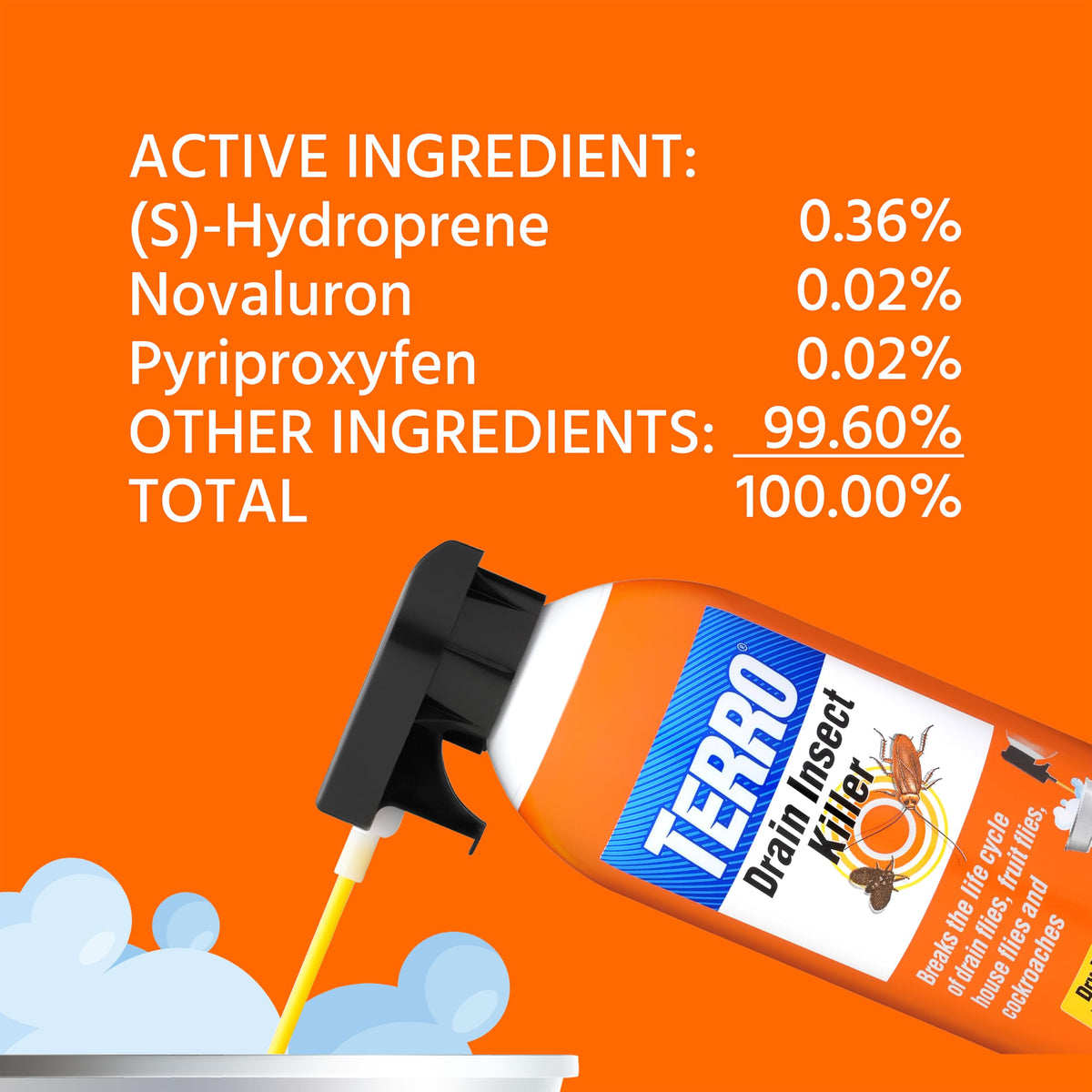 Terro Drain Insect Killer Foam Treatment effectively targets pests, perfect for daily use. Available at Curat Cart.