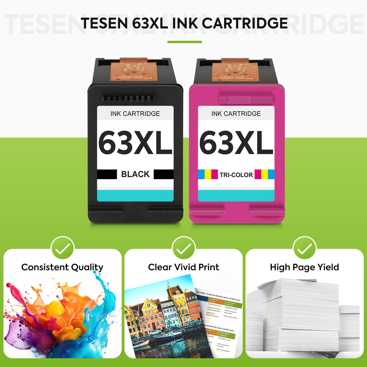 TESEN Ink Cartridge Replacement ensures consistent quality and high page yield. Perfect for daily use, available at Curat Cart.