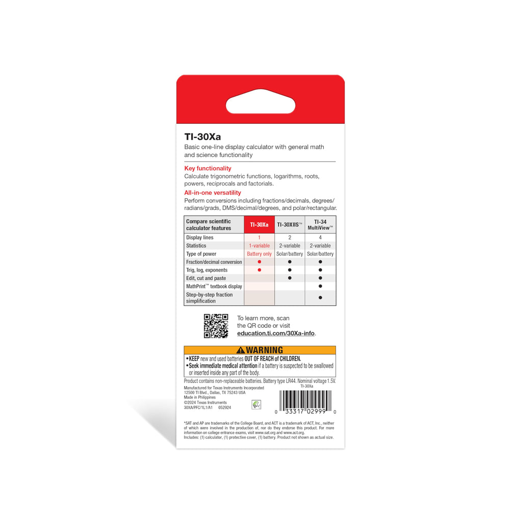 Discover the TI-30Xa Scientific Calculator, specially curated by Curat Cart for precise calculations and reliability.