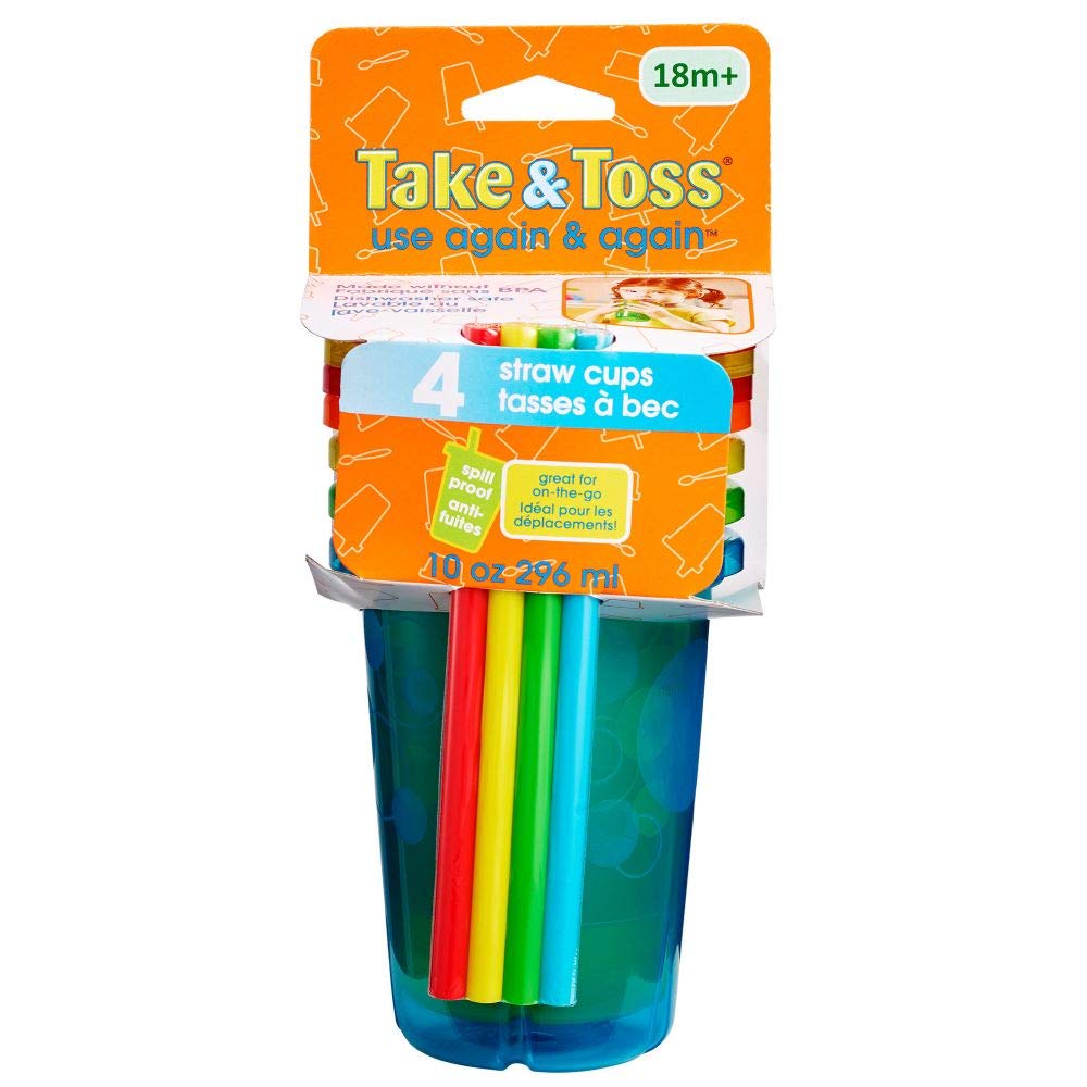 Explore our verified Take & Toss straw cups set with vibrant colors, perfect for kids 18 months and up. Trusted by CuratCart.