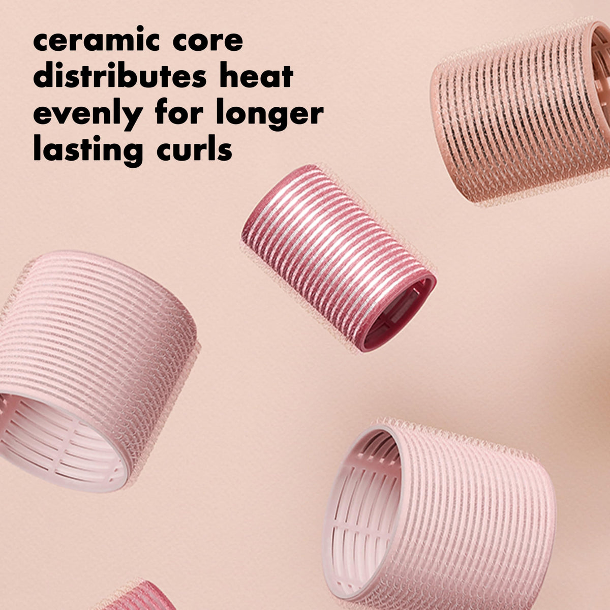 Authentic Hair Edit Ceramic Core Rollers evenly distribute heat for long-lasting curls; designed for effortless styling.