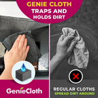 GenieCloth Magic Cleaning Cloth effectively traps dirt, unlike regular cloths. Upgrade your cleaning routine with Curat Cart today.