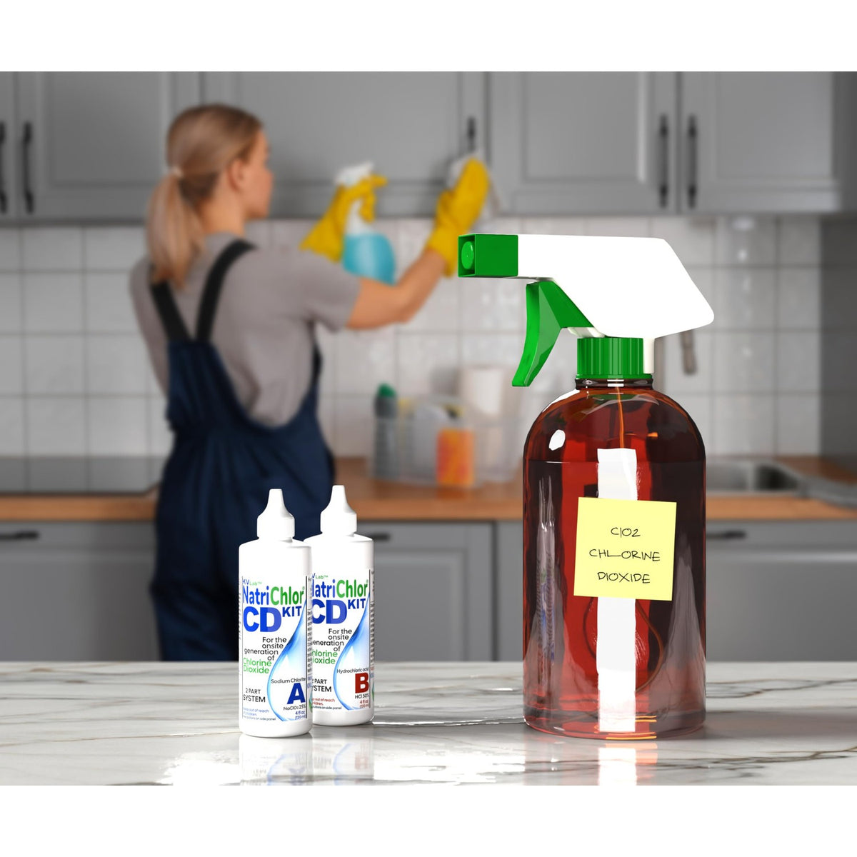 NatriChlor CD Set in bottles, 100% Authentic and available in India at Curat Cart for effective cleaning solutions.