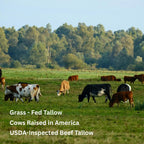 Authentic USDA-inspected beef tallow made from grass-fed cows raised in America. Genuine quality for your needs.
